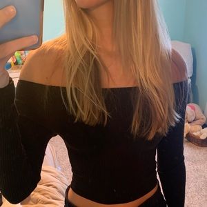 Brandy Melville off the shoulder ribbed long sleeve
